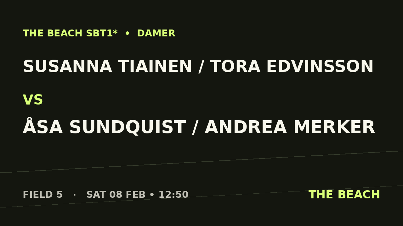 NULL – Susanna Tiainen / Tora Edvinsson vs Åsa Sundquist / Andrea Merker