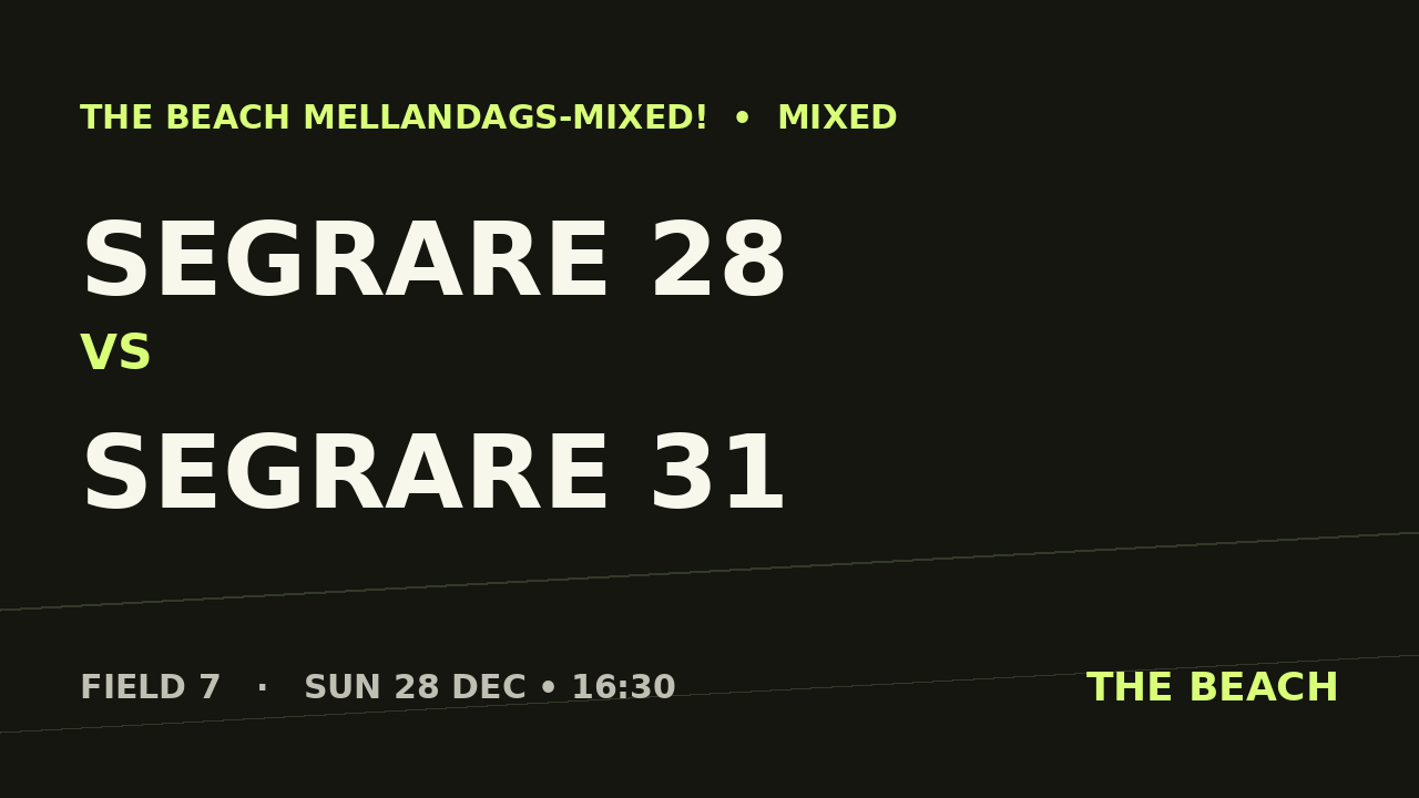 Semi 1 – Segrare 28 vs Segrare 31