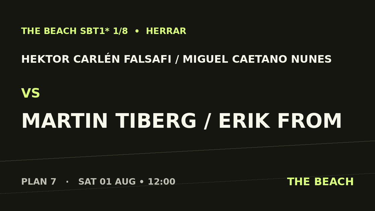Hektor Carlén Falsafi / Miguel Caetano Nunes vs Martin Tiberg / Erik From