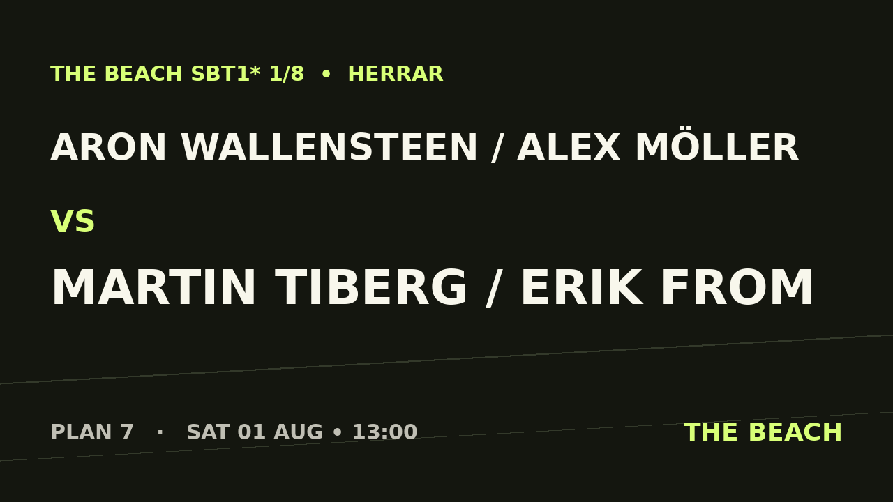 Aron Wallensteen / Alex Möller vs Martin Tiberg / Erik From