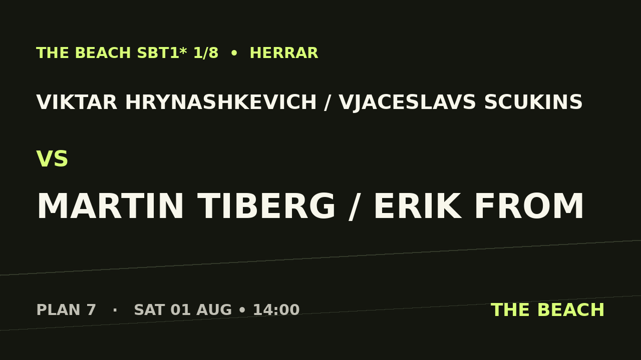 Viktar Hrynashkevich / Vjaceslavs Scukins vs Martin Tiberg / Erik From