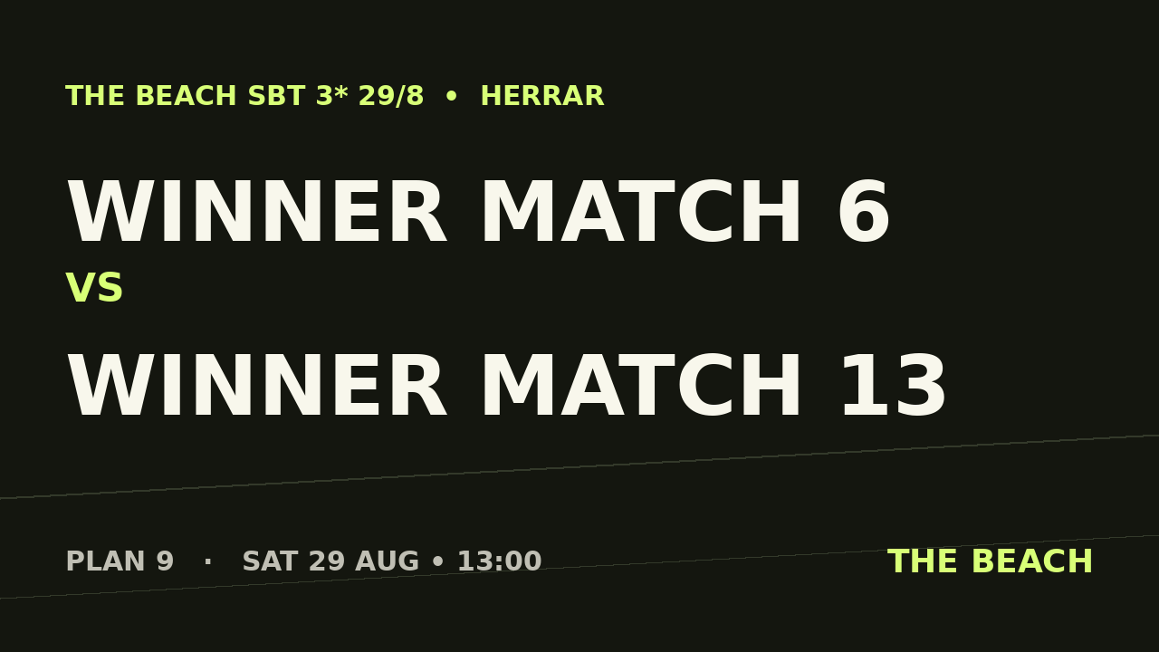 Winner match 6 vs Winner match 13