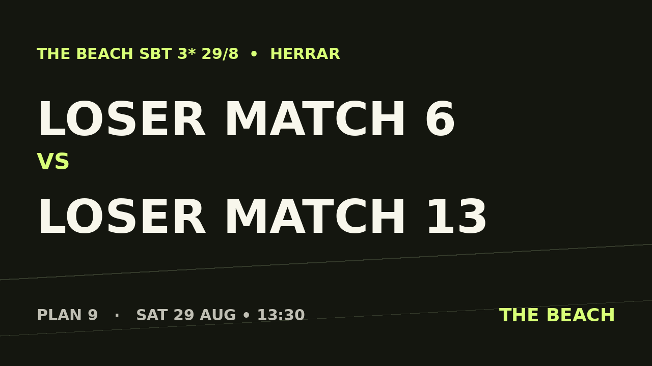 Loser match 6 vs Loser match 13