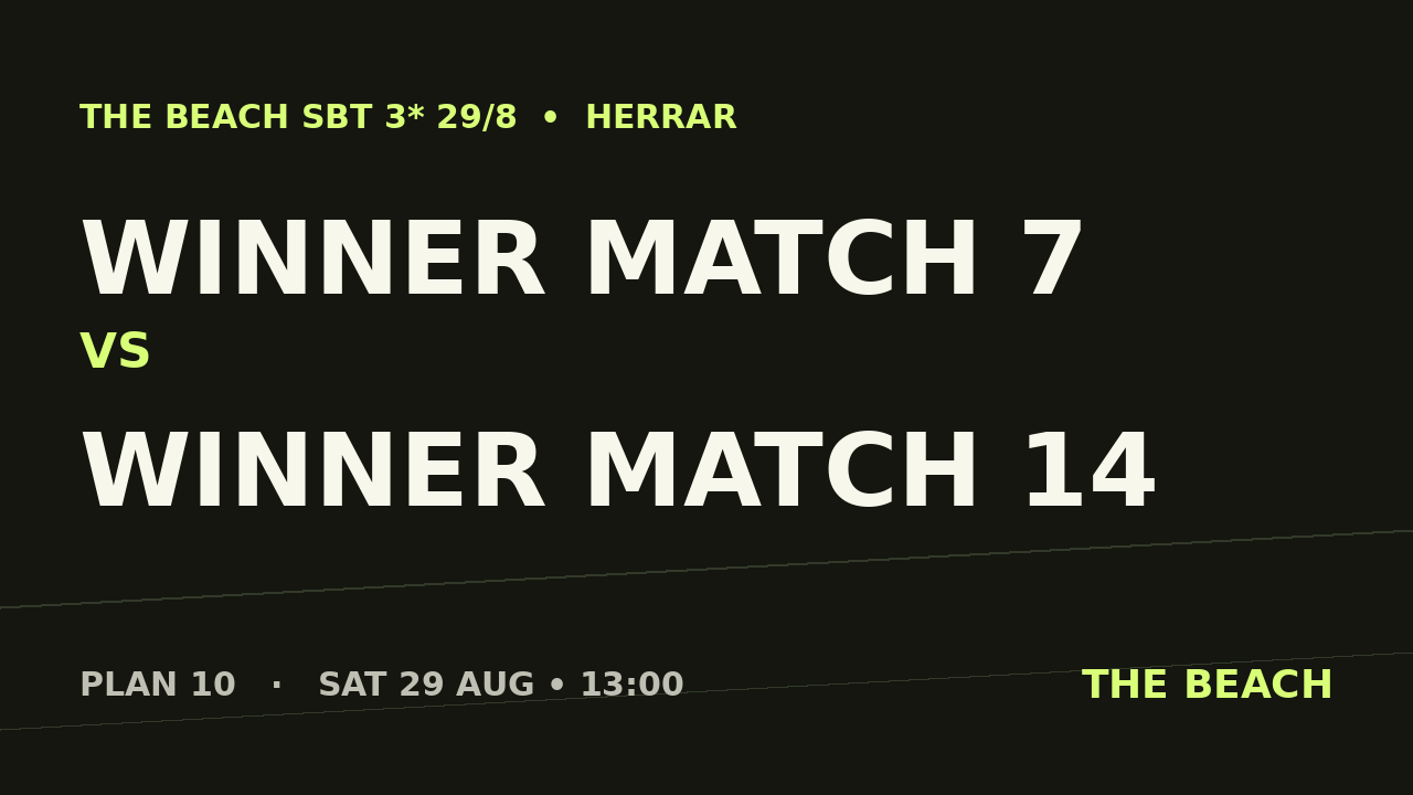 Winner match 7 vs Winner match 14