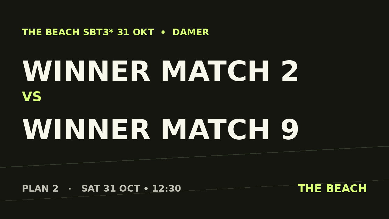Winner match 2 vs Winner match 9